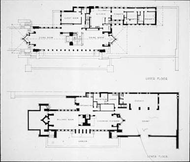 Ground and second floor plan